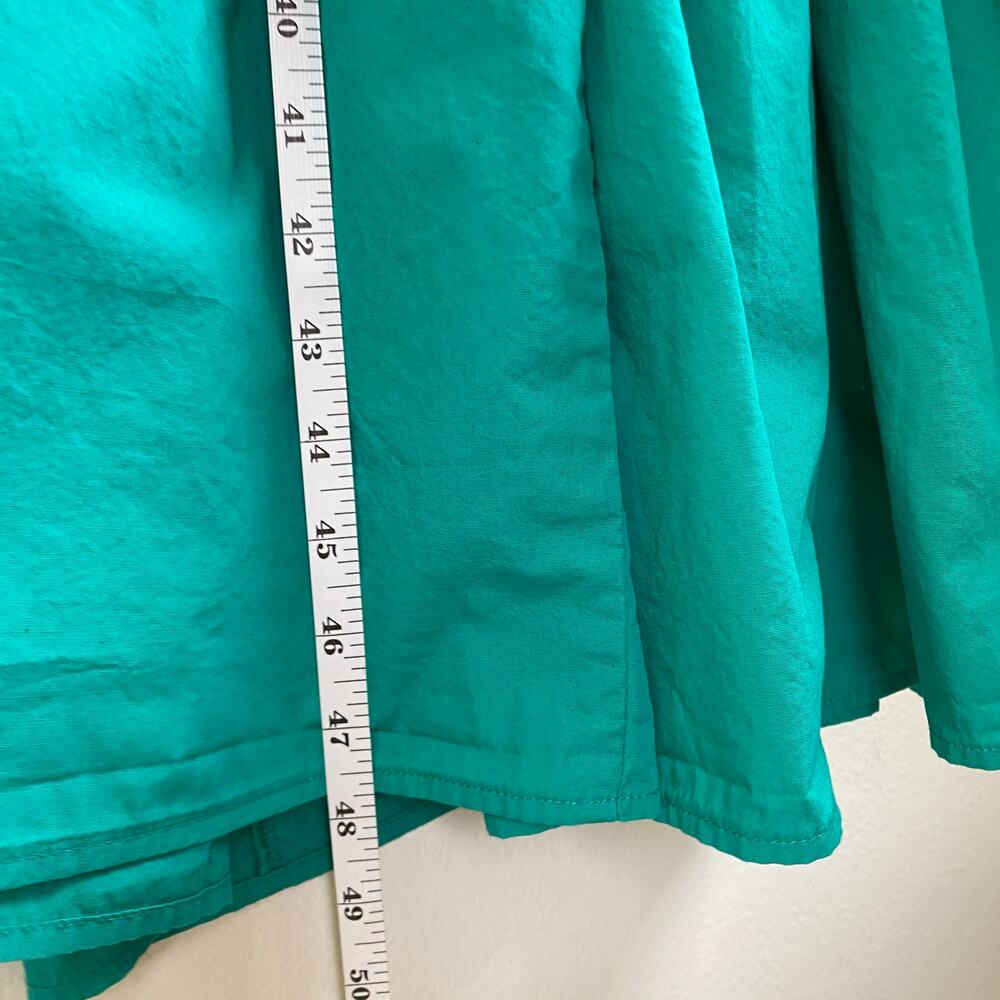 OPT Puff Sleeve Tiered Cotton Midi Dress Jade Green Size M - Picture 13 of 13